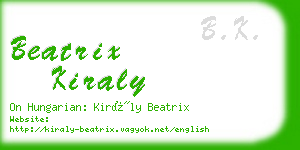 beatrix kiraly business card